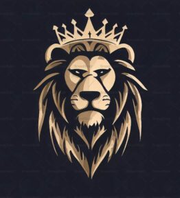 Majestätischer Löwe und Krone